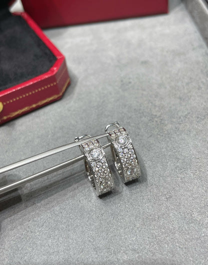 [NOBLE AURA]LOVE 5.5MM DIAMOND PAVED EARRINGS