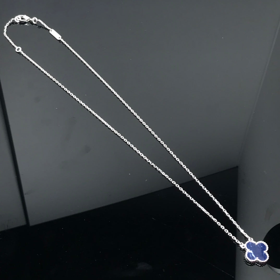 [NOBLE AURA]CLOVER PIETERSITE SILVER LONG NECKLACE
