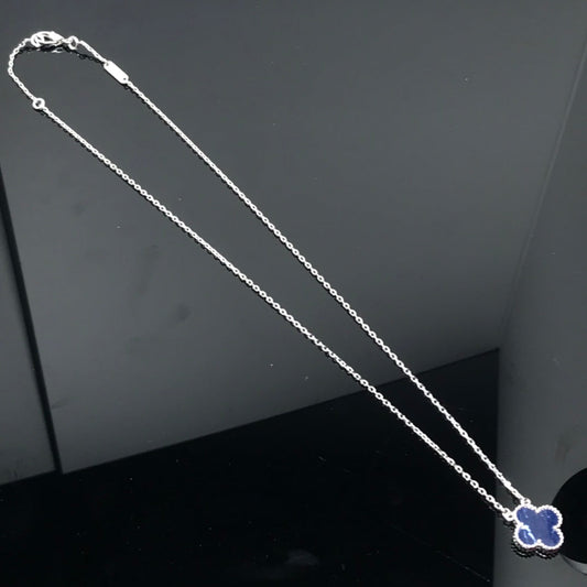 [NOBLE AURA]CLOVER PIETERSITE SILVER LONG NECKLACE