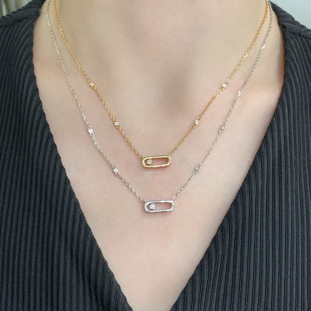 [NOBLE AURA]MOVE UNO DIAMOND NECKLACE