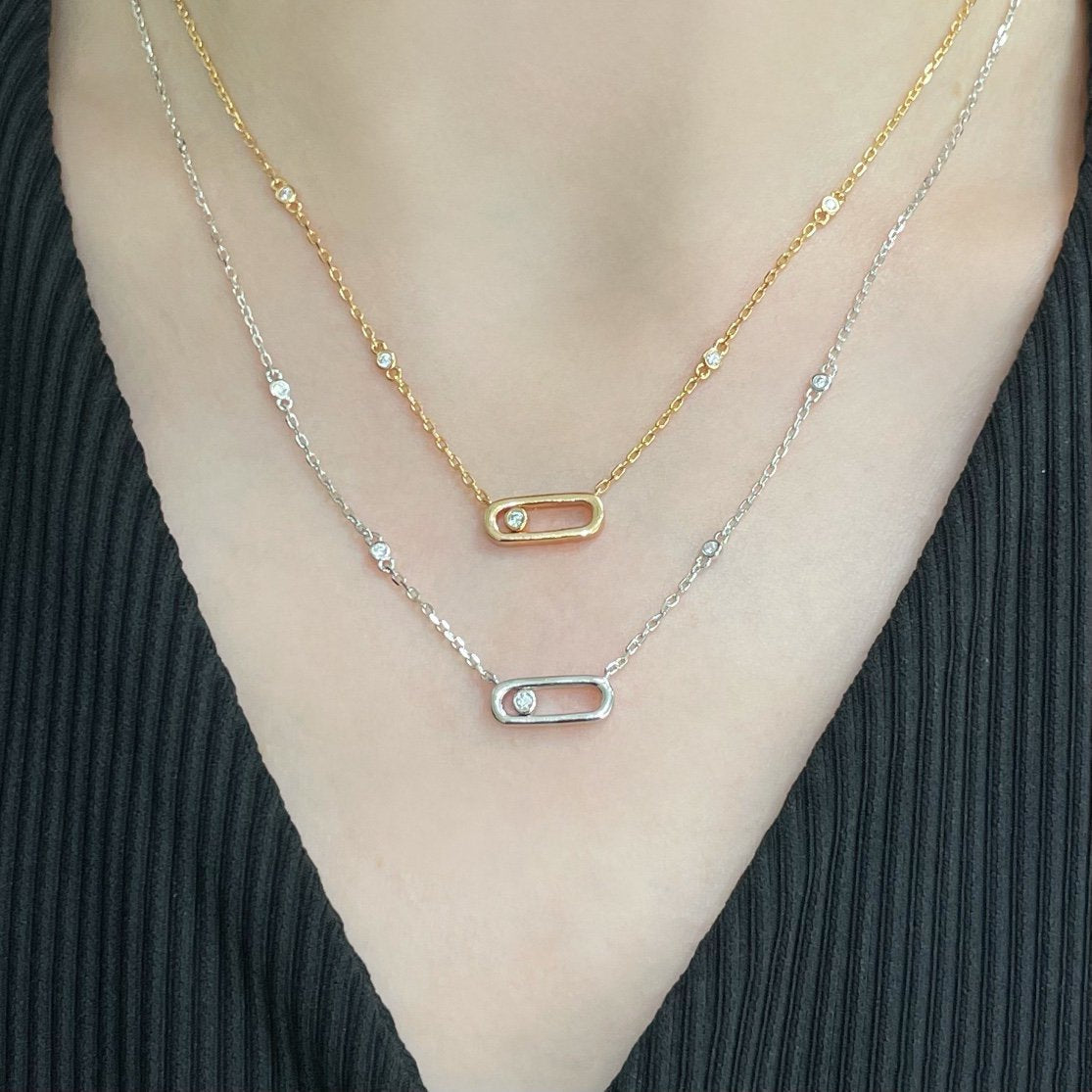 [NOBLE AURA]MOVE UNO DIAMOND NECKLACE