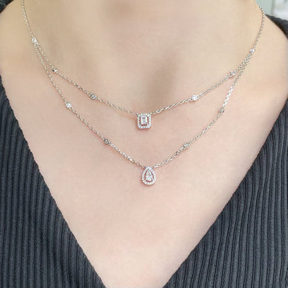 [NOBLE AURA]MY TWIN 2 ROW DIAMOND NECKLACE