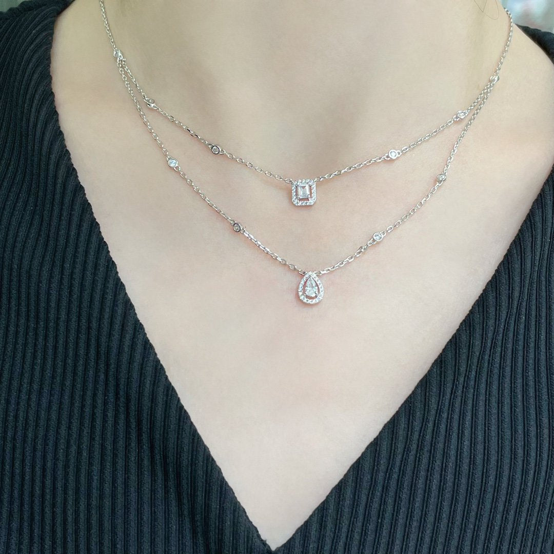 [NOBLE AURA]MY TWIN 2 ROW DIAMOND NECKLACE