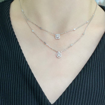 [NOBLE AURA]MY TWIN 2 ROW DIAMOND NECKLACE