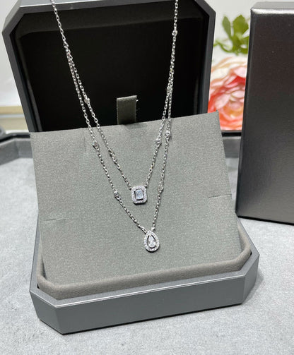 [NOBLE AURA]MY TWIN 2 ROW DIAMOND NECKLACE