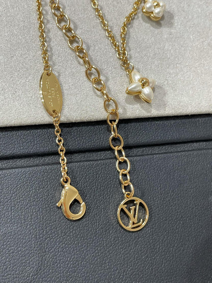 [NOBLE AURA]FLOWERGRAM GOLD MOP DOUBLE ROW NECKLACE