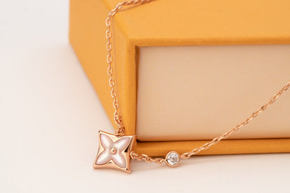 [NOBLE AURA]STAR PINK MOP 1 DIAMOND PINK GOLD NECKLACE