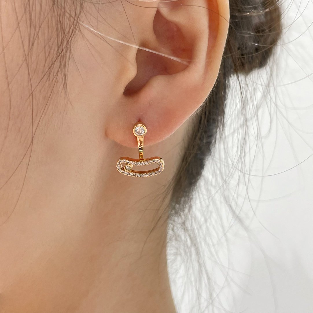 [NOBLE AURA]MOVE UNO PINK GOLD DIAMOND EARRINGS