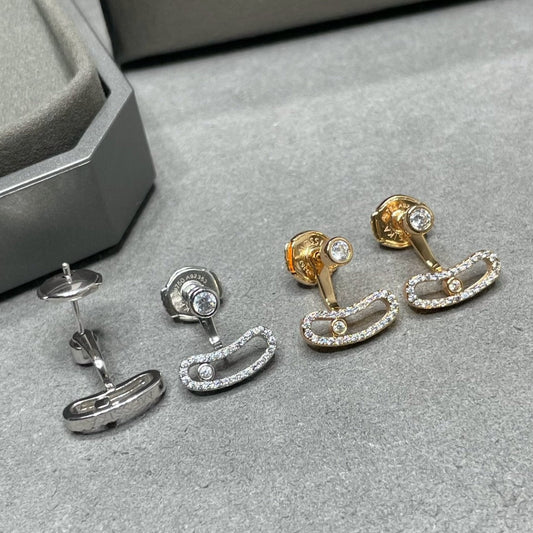 [NOBLE AURA]MOVE UNO PINK GOLD DIAMOND EARRINGS