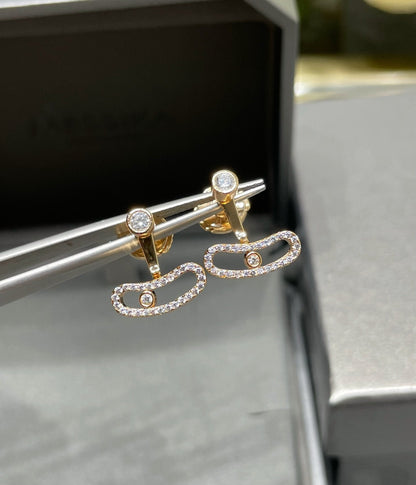 [NOBLE AURA]MOVE UNO PINK GOLD DIAMOND EARRINGS