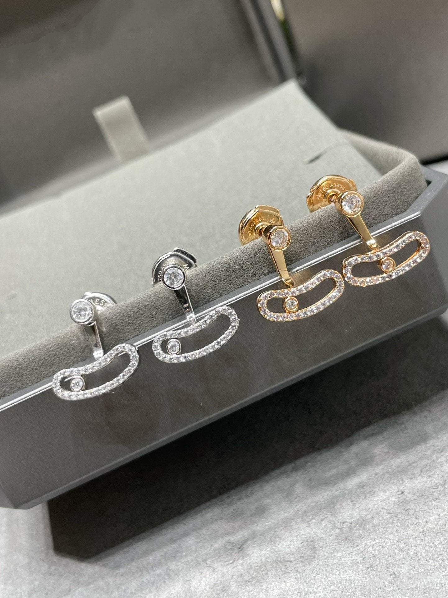 [NOBLE AURA]MOVE UNO PINK GOLD DIAMOND EARRINGS