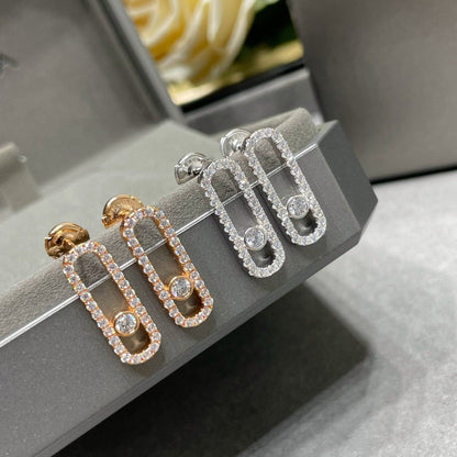 [NOBLE AURA]MOVE UNO STUD DIAMOND PAVED EARRINGS