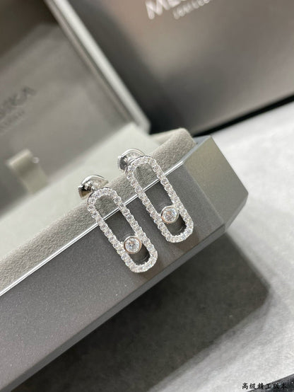 [NOBLE AURA]MOVE UNO STUD DIAMOND PAVED EARRINGS