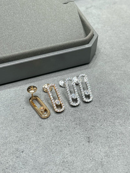 [NOBLE AURA]MOVE UNO STUD DIAMOND PAVED EARRINGS