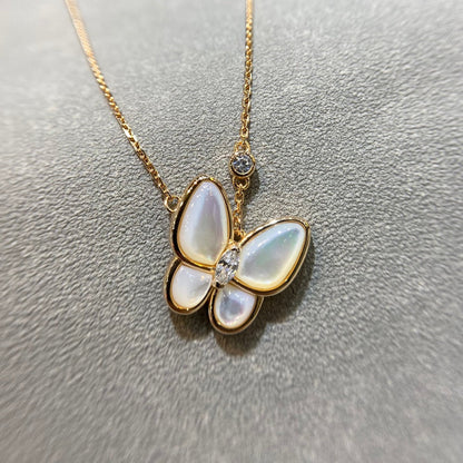[NOBLE AURA]BUTTERFLY MOP DIAMOND NECKLACE