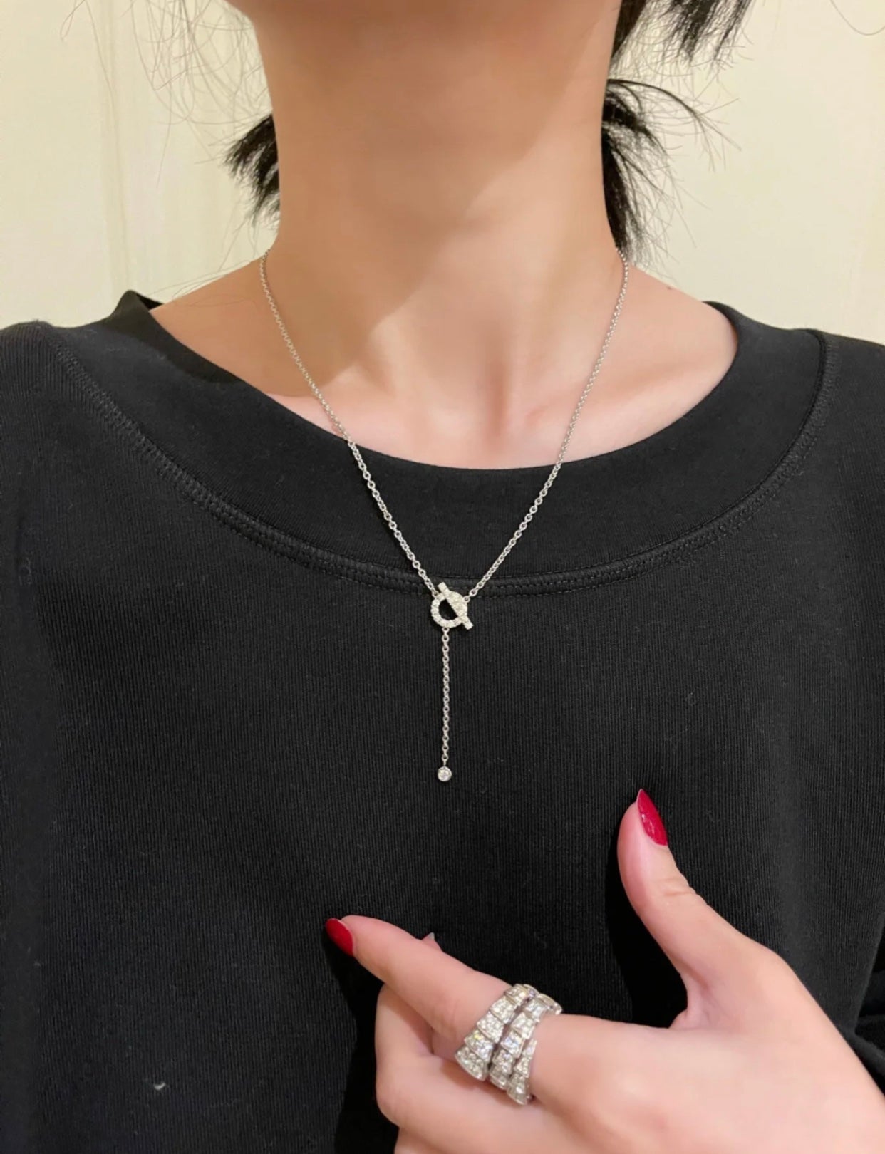 [NOBLE AURA]FINESSE SILVER DIAMOND NECKLACE