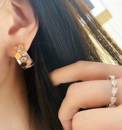 [NOBLE AURA]BEE LOVE DIAMOND HOOP EARRINGS