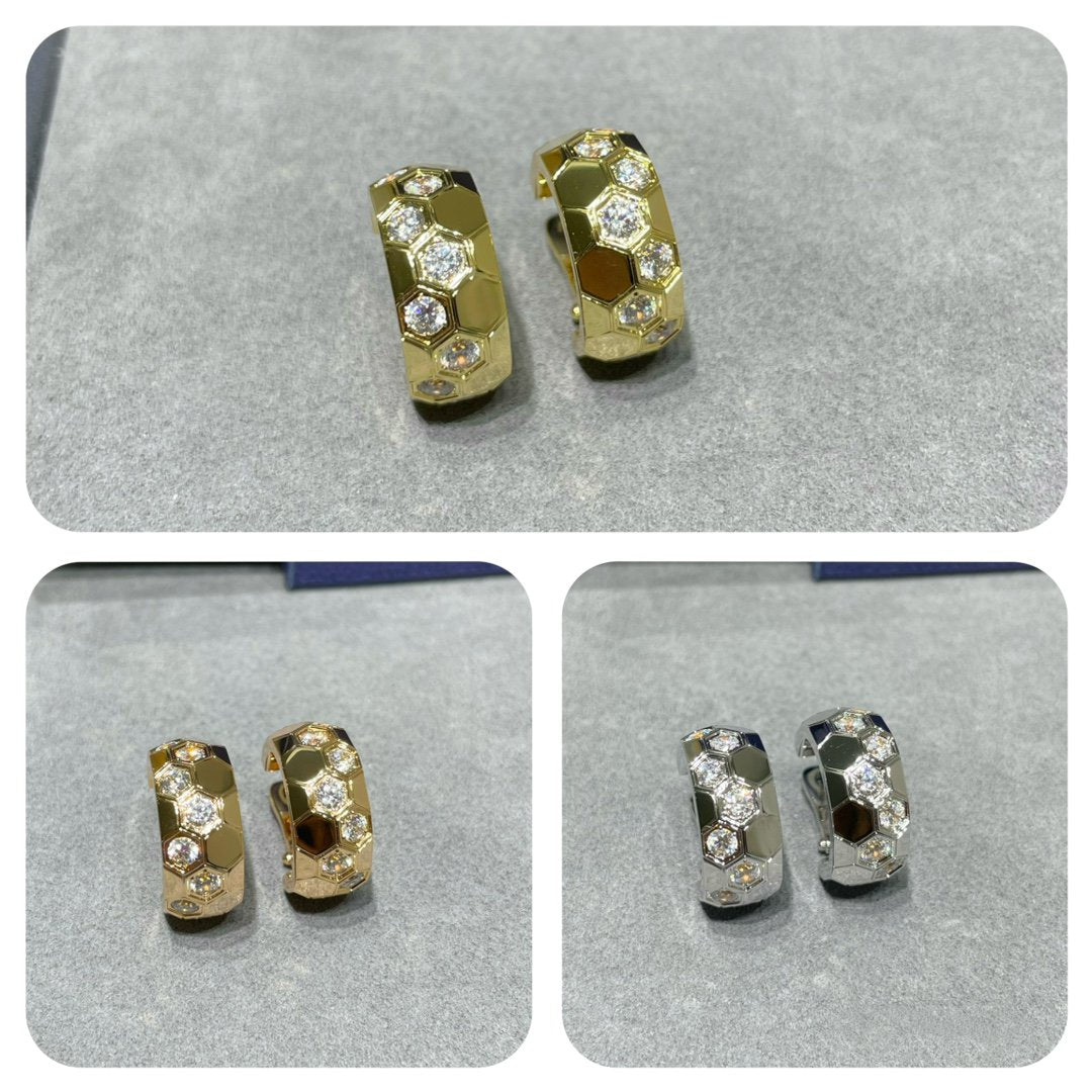 [NOBLE AURA]BEE LOVE DIAMOND HOOP EARRINGS