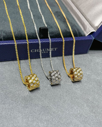 [NOBLE AURA]BEE LOVE DIAMOND PAVED 3 ROW NECKLACE