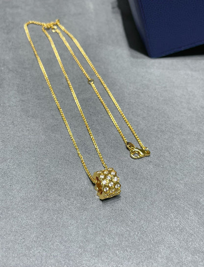 [NOBLE AURA]BEE LOVE DIAMOND PAVED 3 ROW NECKLACE