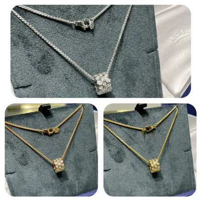 [NOBLE AURA]BEE LOVE DIAMOND PAVED 3 ROW NECKLACE