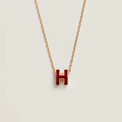 [NOBLE AURA]HM CLIC RED ENAMEL GOLD NECKLACE