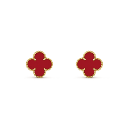[NOBLE AURA]CLOVER MINI 9.5MM CARNELIAN EARRINGS