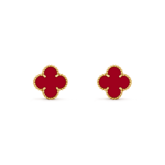 [NOBLE AURA]CLOVER MEDIUM 1 MOTIFS CARNELIAN  EARRINGS
