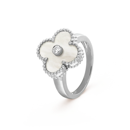 [NOBLE AURA]CLOVER SILVER MOP DIAMOND RING