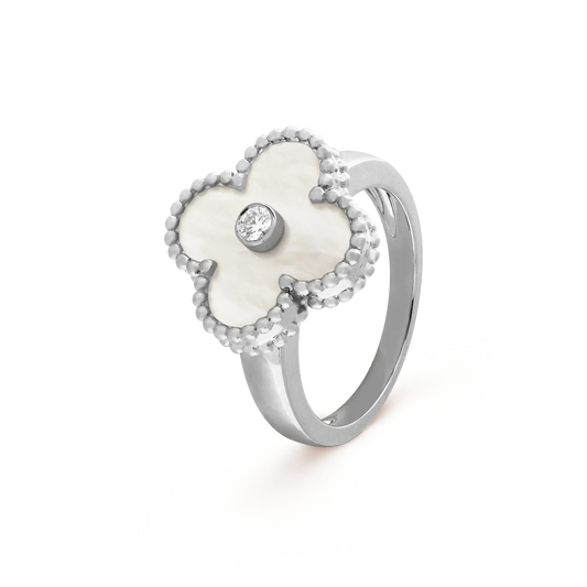 [NOBLE AURA]CLOVER SILVER MOP DIAMOND RING