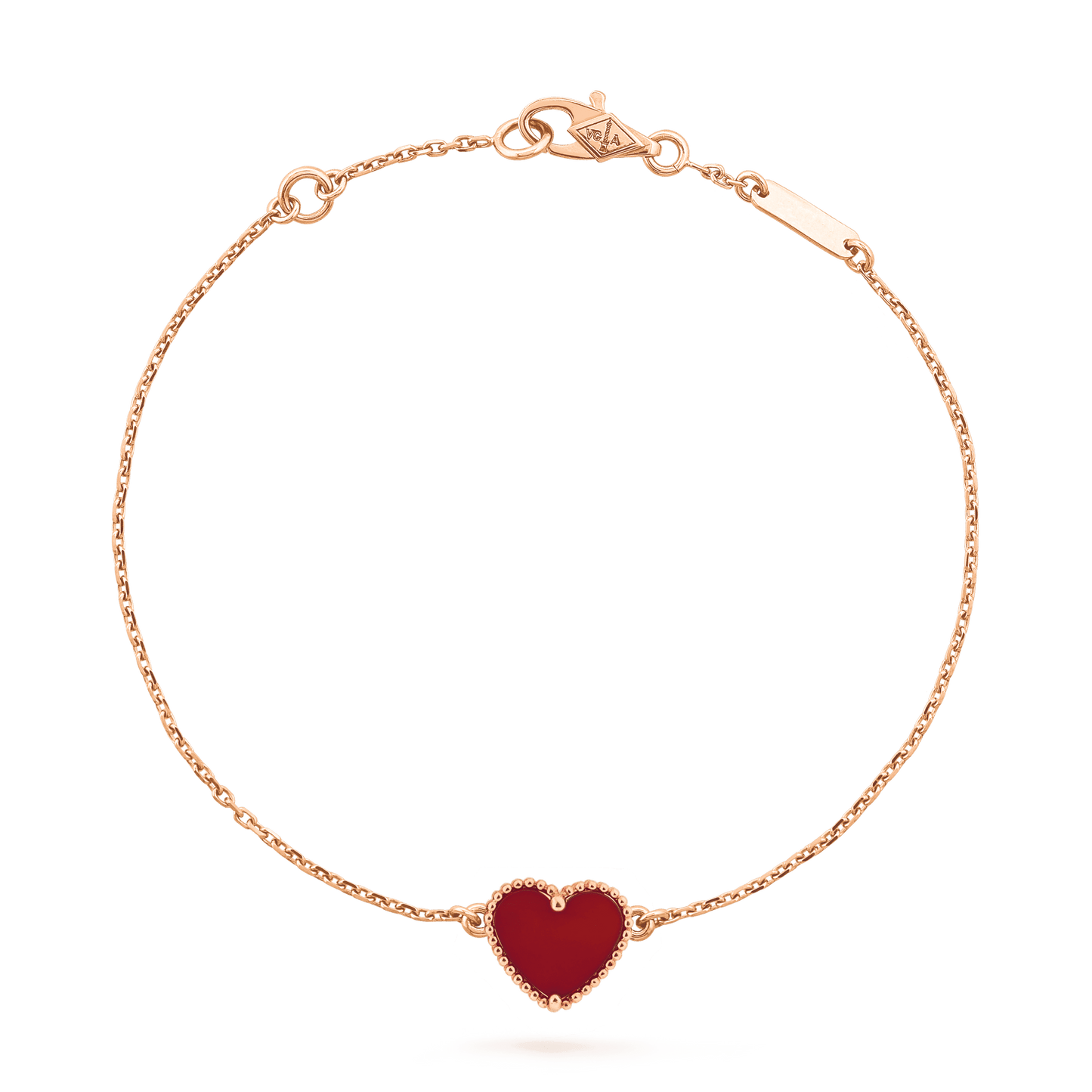 [NOBLE AURA]HEART CARNELIAN PINK GOLD BRACELET