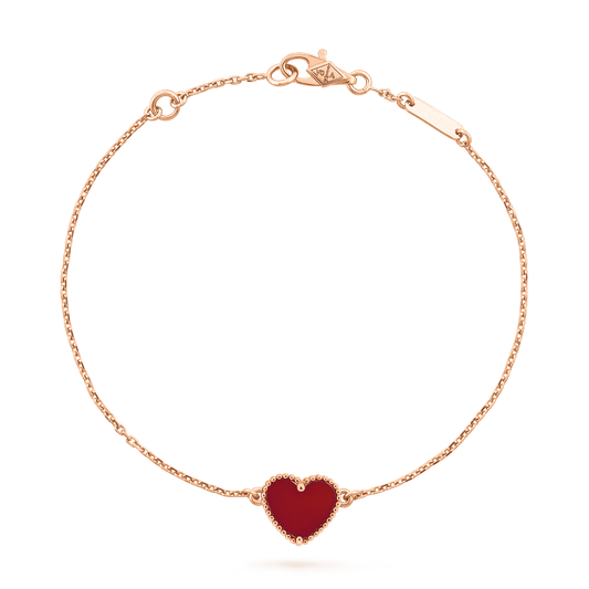 [NOBLE AURA]HEART CARNELIAN PINK GOLD BRACELET