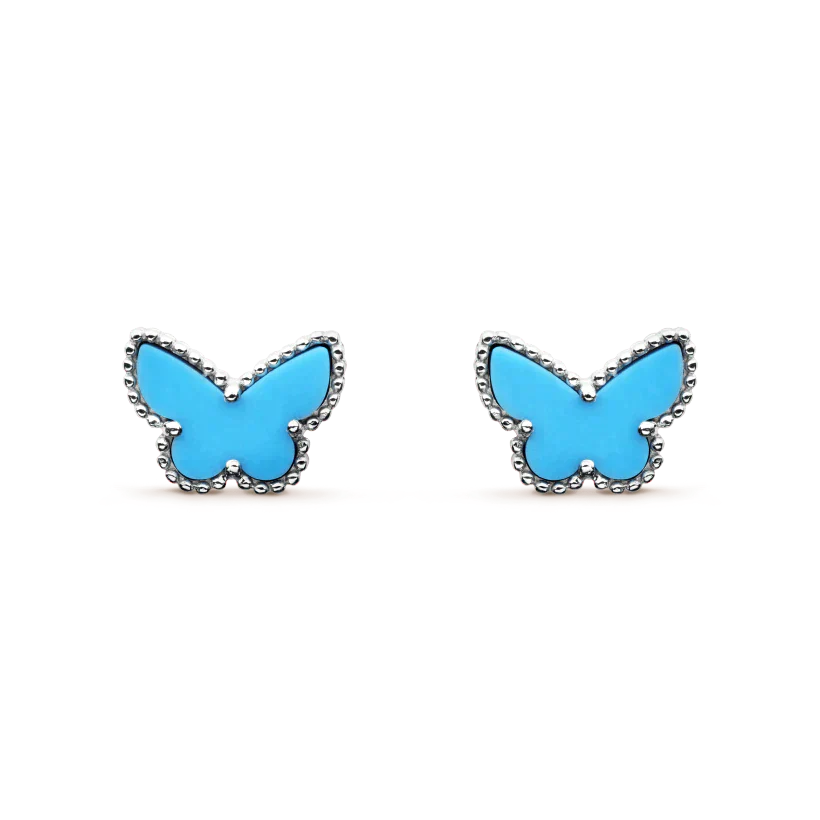 [NOBLE AURA]BUTTERFLY TURQUOISE EARRINGS SILVER