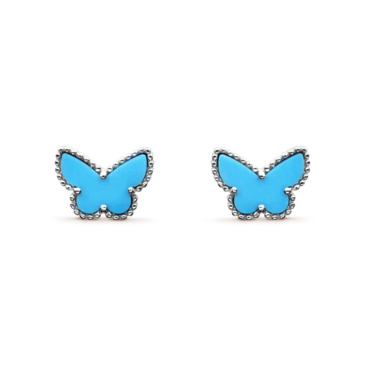 [NOBLE AURA]BUTTERFLY TURQUOISE EARRINGS SILVER
