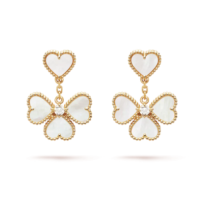 [NOBLE AURA]CLOVER SWEET WHITE MOP EARRINGS