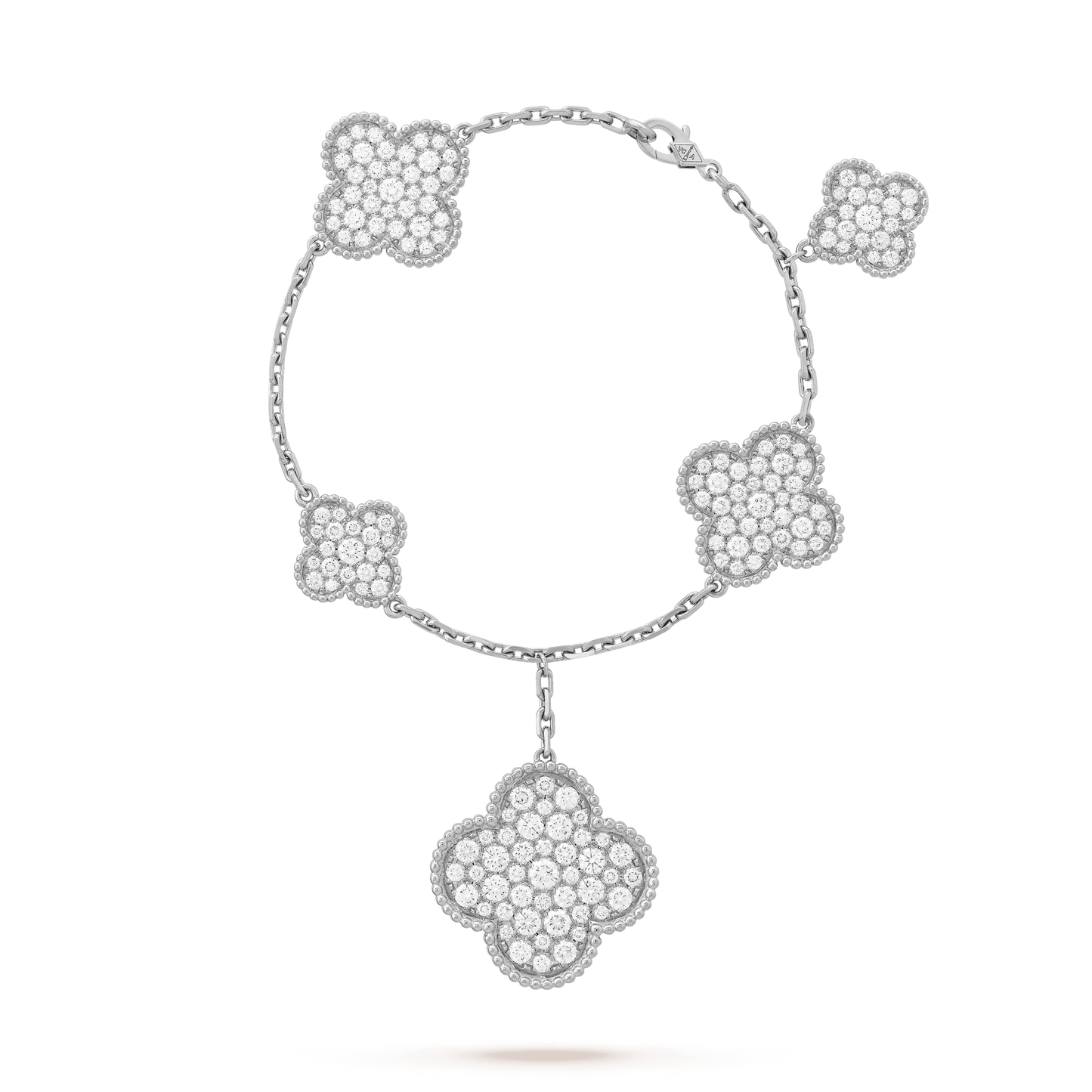 [NOBLE AURA]CLOVER 6 MOTIFS SILVER DIAMOND BRACELET