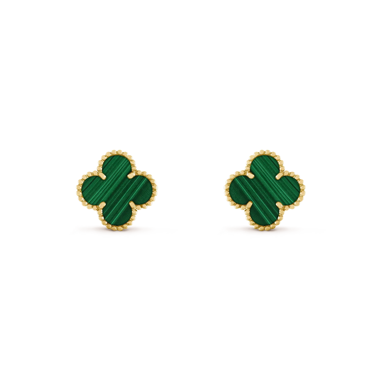 [NOBLE AURA]CLOVER MEDIUM 1 MOTIFS MALACHITE  EARRINGS