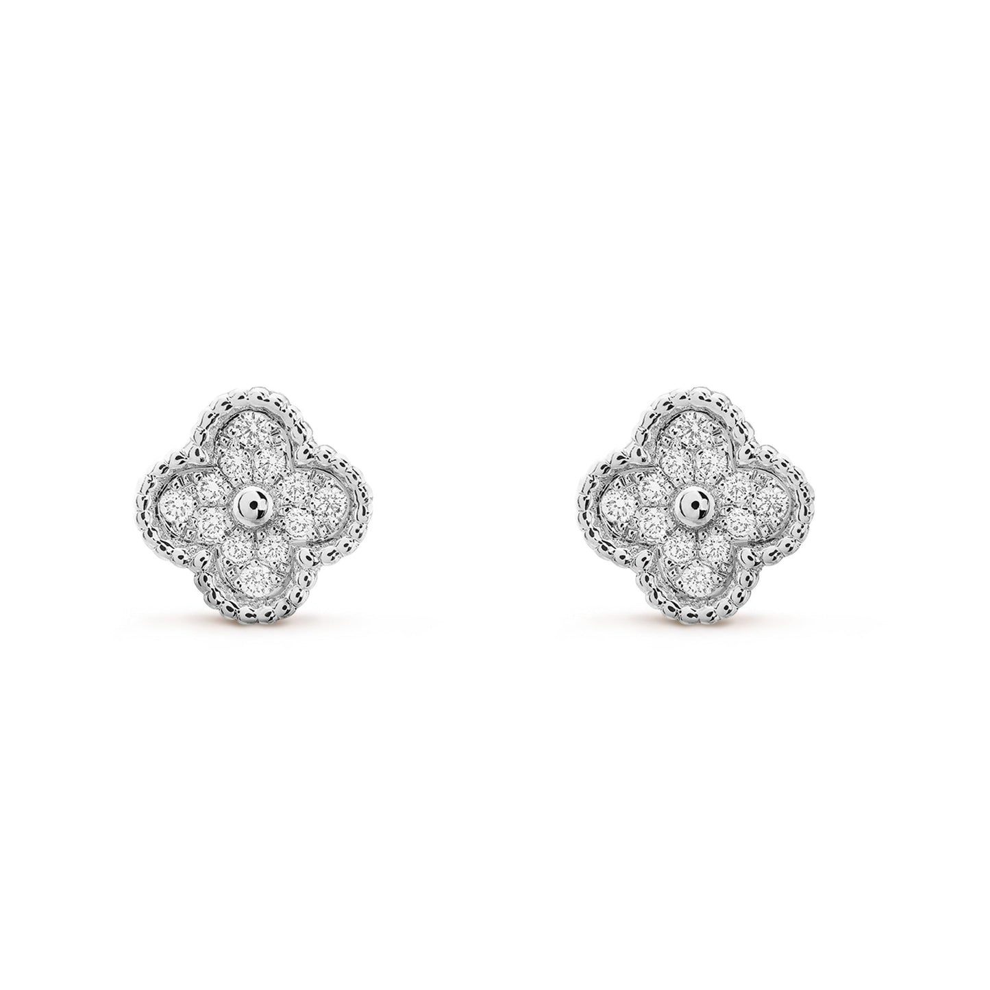 [NOBLE AURA]CLOVER MINI DIAMOND STUD EARRINGS