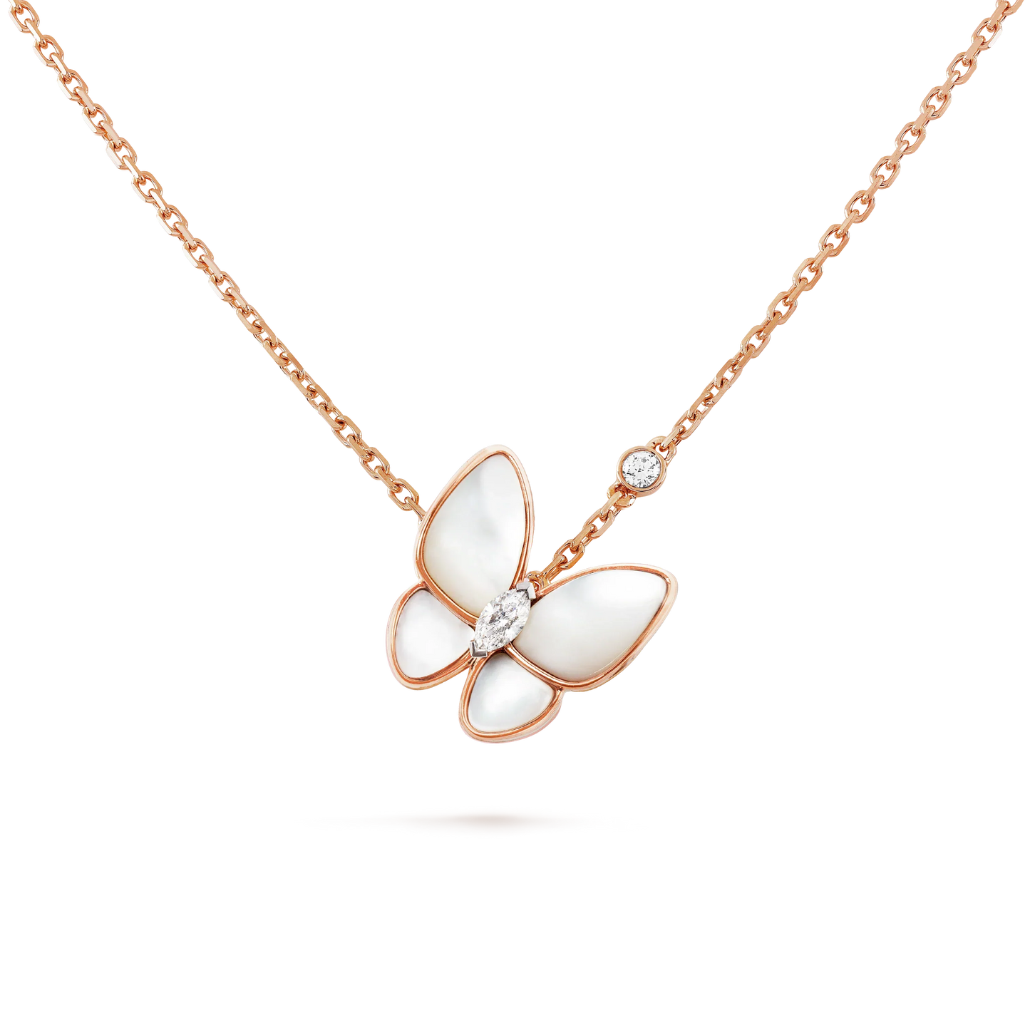 [NOBLE AURA]BUTTERFLY MOP DIAMOND NECKLACE