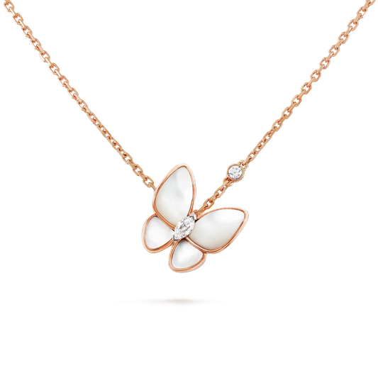 [NOBLE AURA]BUTTERFLY MOP DIAMOND NECKLACE