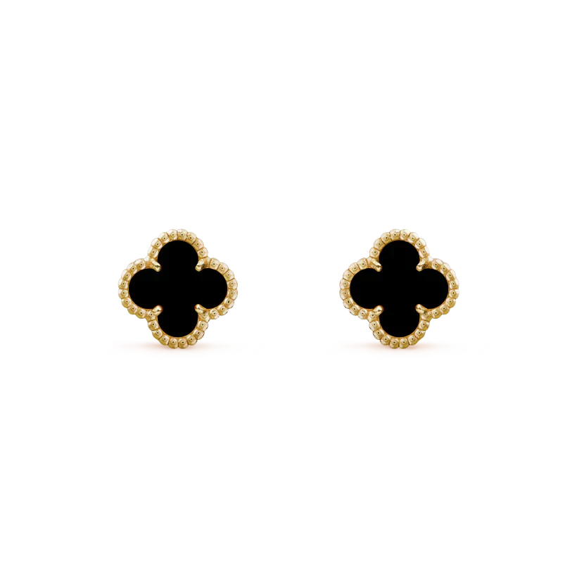 [NOBLE AURA]CLOVER MINI 9.5MM BLACK MOP EARRINGS