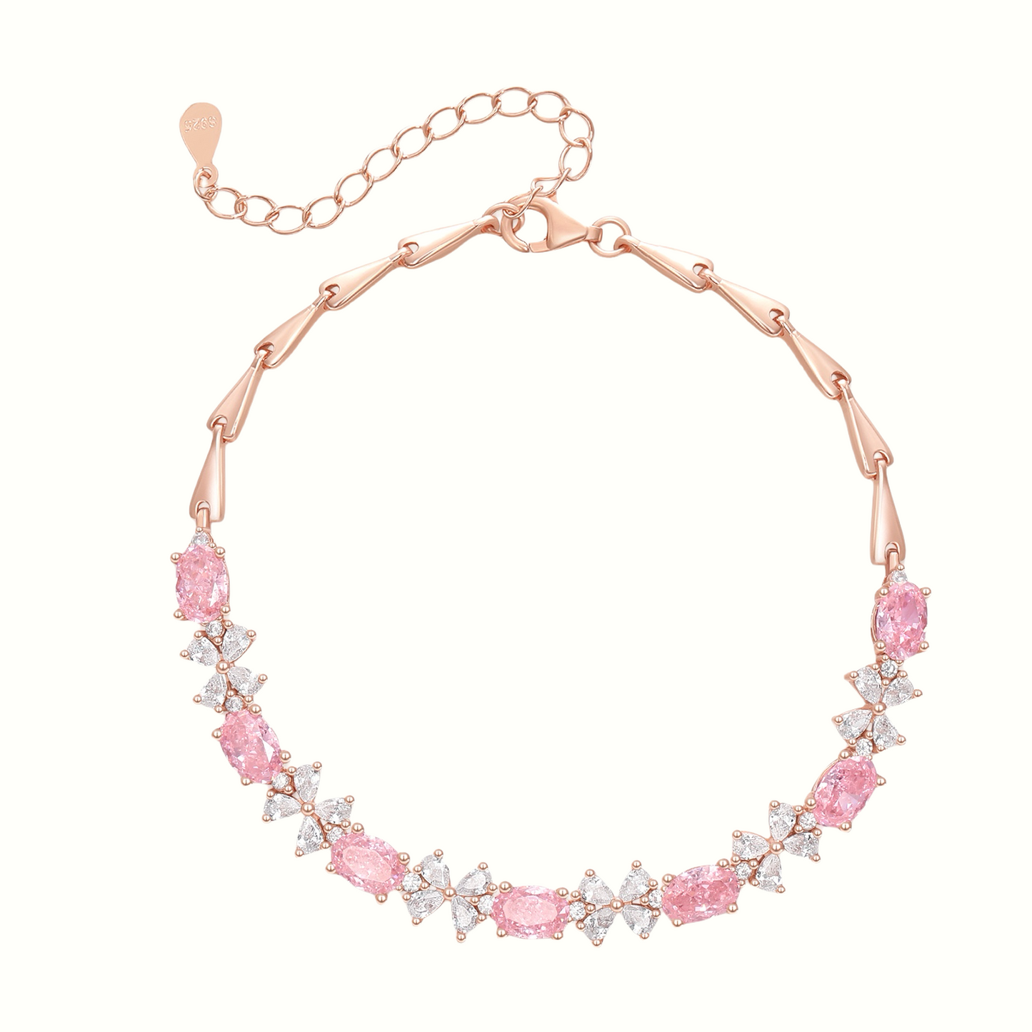 Natural Pink Topaz Bow Bracelet