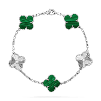 [NOBLE AURA] CLOVER 5 MOTIF MALACHITE BRACELET COLLECTION