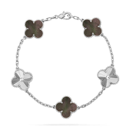 [NOBLE AURA] CLOVER 5 MOTIF GRAY MOP BRACELET COLLECTION