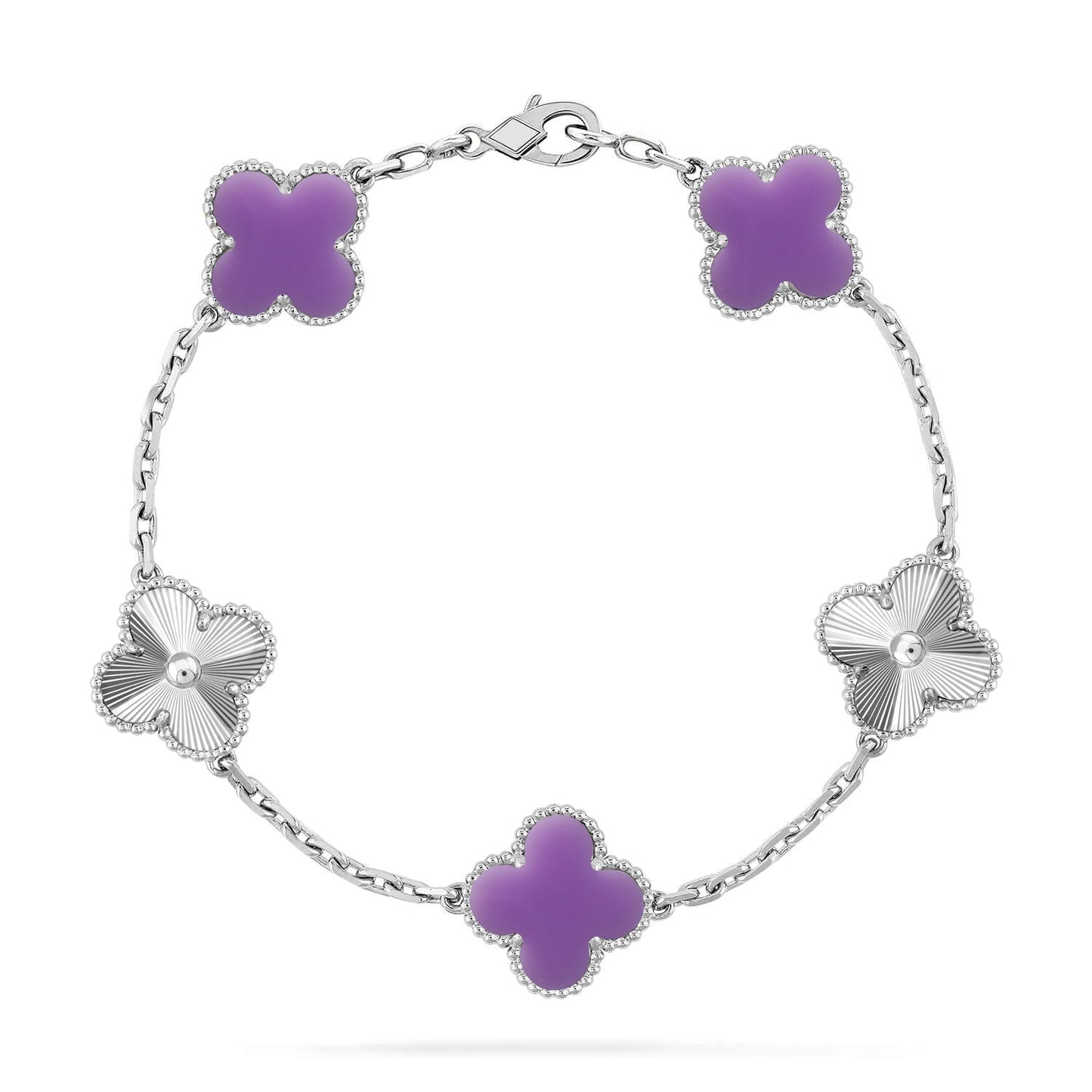 [NOBLE AURA]CLOVER 5 MOTIF LIGHT PURPLE BRACELET COLLECTION