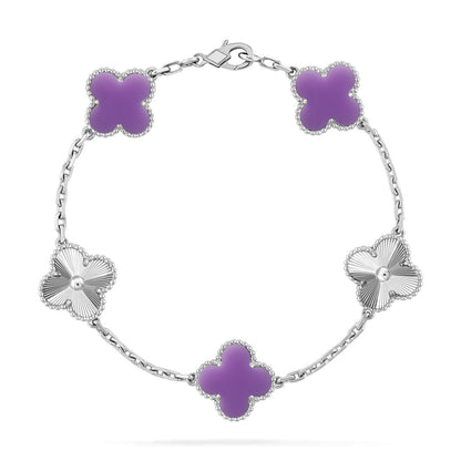 [NOBLE AURA]CLOVER 5 MOTIF LIGHT PURPLE BRACELET COLLECTION