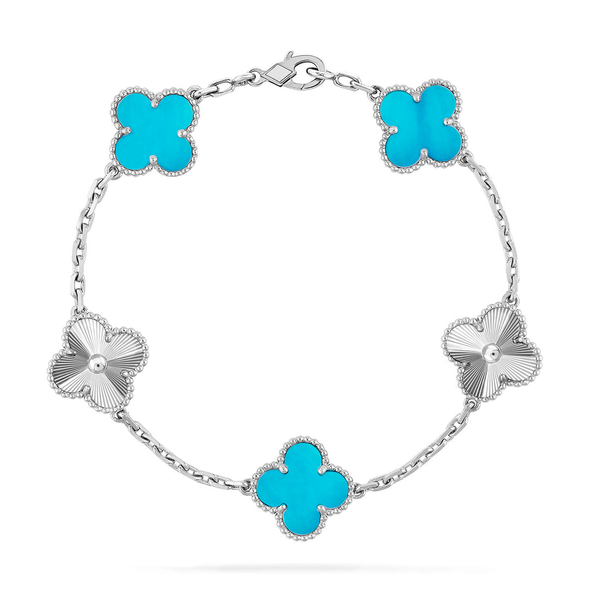 [NOBLE AURA] CLOVER 5 MOTIF TURQUOISE BRACELET COLLECTION