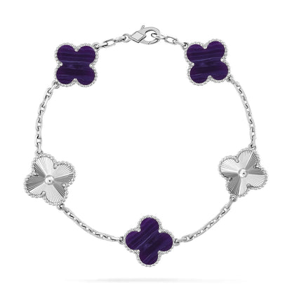 [NOBLE AURA]CLOVER 5 MOTIF PURPLE STRIPES BRACELET COLLECTION
