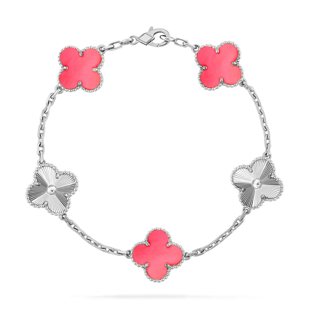 [NOBLE AURA] CLOVER 5 MOTIFS  PINK MOP BRACELET COLLECTION