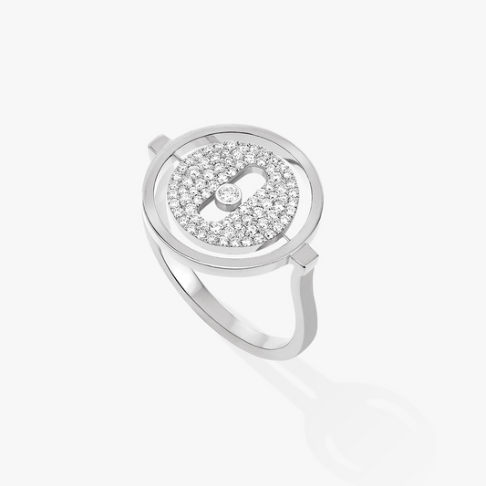[NOBLE AURA]LUCKY MOVE PAVED SILVER DIAMOND RING